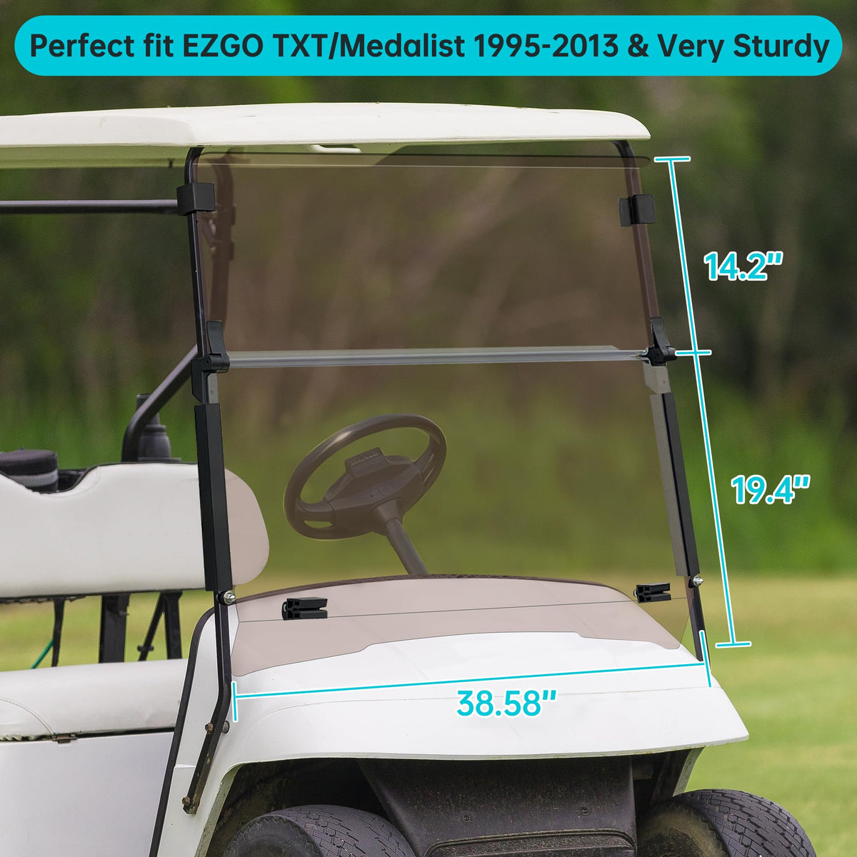 10L0L tinted windshield EZGO TXT maintains clear view and helps safe driving