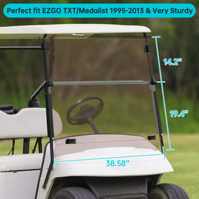 10L0L tinted windshield EZGO TXT maintains clear view and helps safe driving