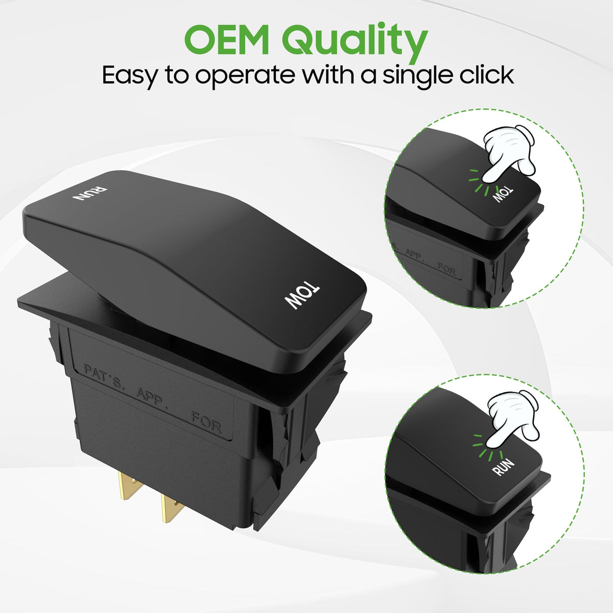 10L0L Tow Run Switch for Yamaha G29 – clear labeling and quick access.