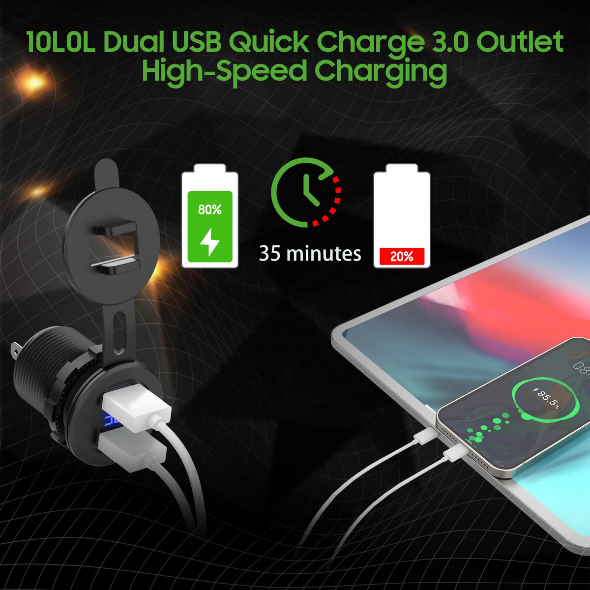 10L0L TPU waterproof cover protecting USB sockets from dust and water