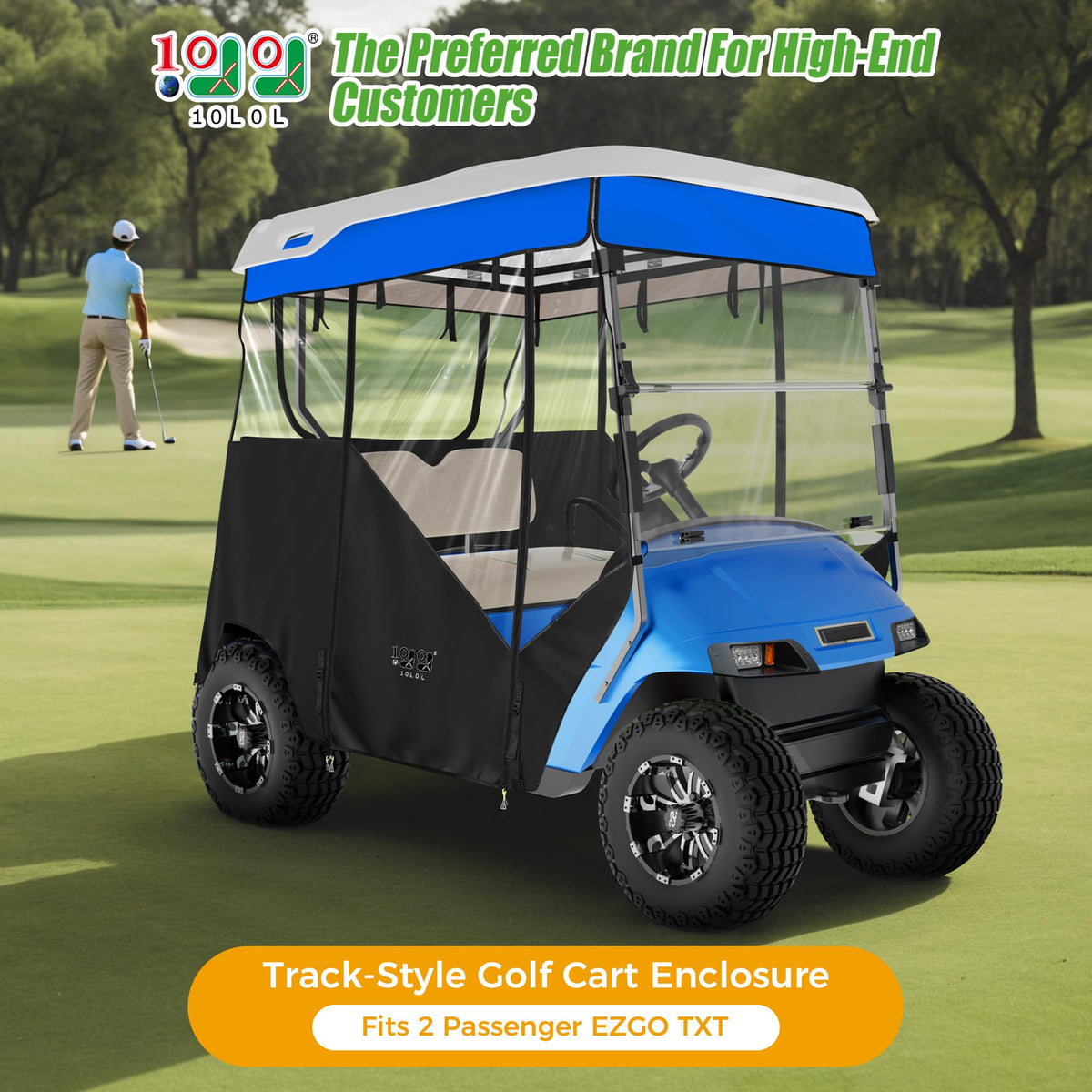 10L0L EZGO TXT track-style enclosure side view with windproof protection