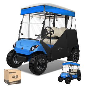 10L0L track-style enclosure for Yamaha G29 Drive, blue front view with a clear weatherproof window