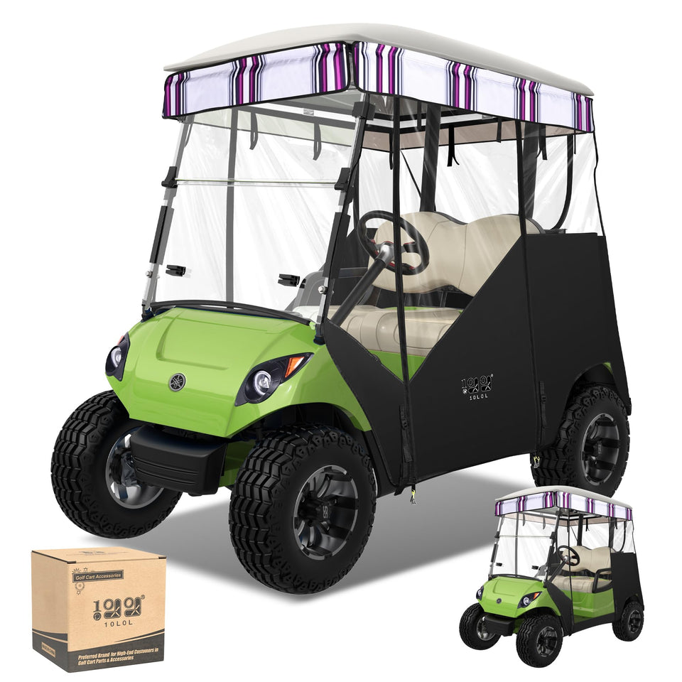 10L0L track-style enclosure for Yamaha G29 Drive enhances shelter and visibility during rounds.