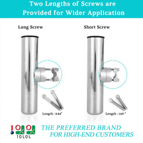 Two-pack fishing rod holder with screws and gaskets for stable setup