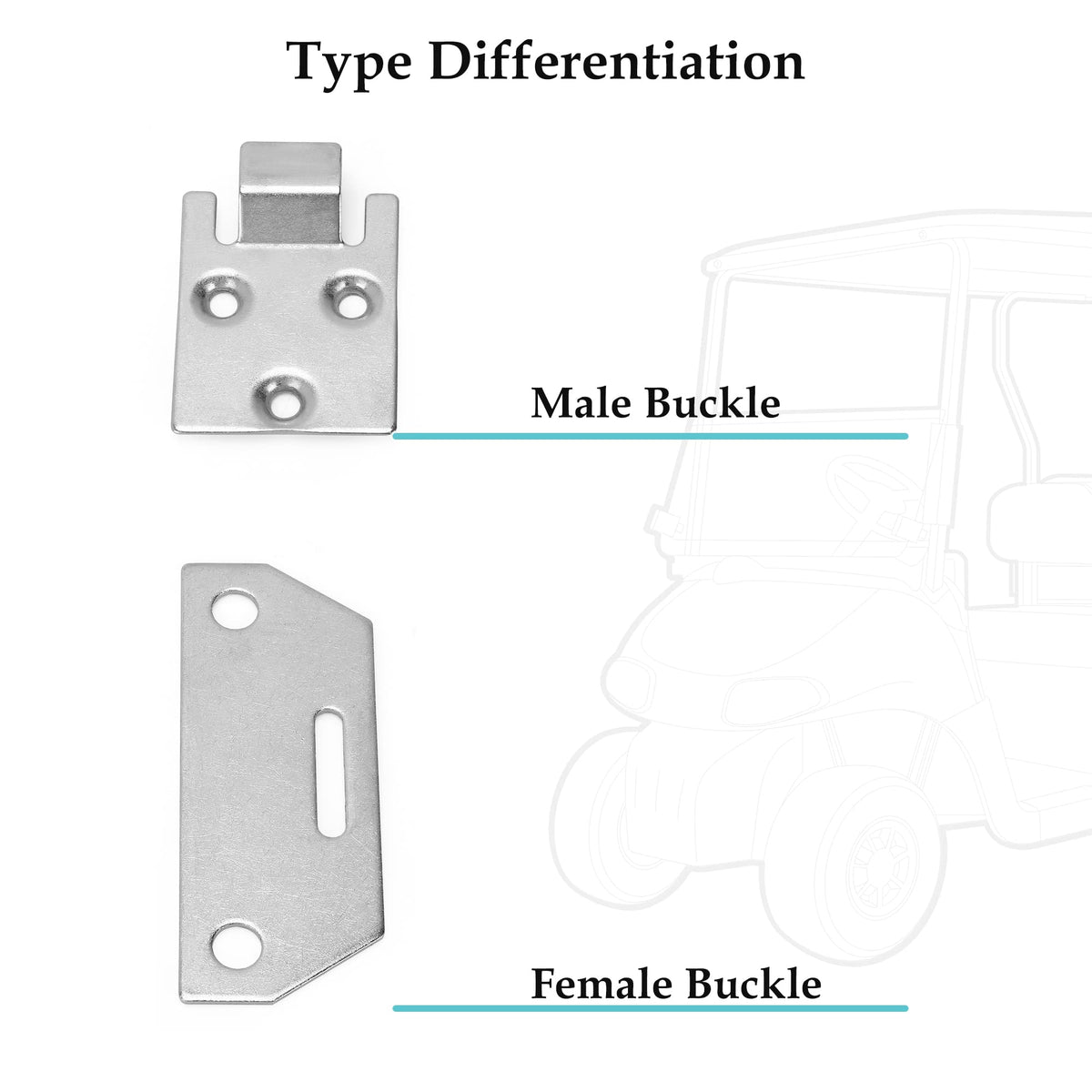 10L0L two-pack hinge plates ready for replacement on EZGO RXV