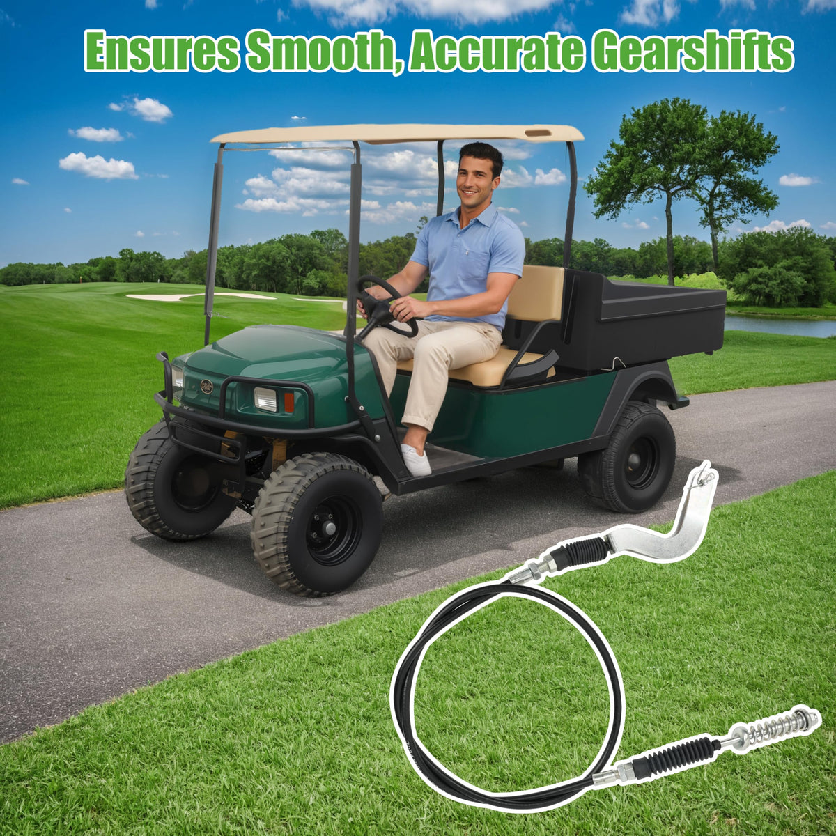 Two-pack 10L0L shift cables with nuts and springs for EZGO