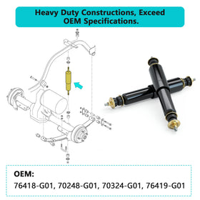 10L0L two-piece shock absorbers set for front and rear EZGO TXT, reliable ride quality.
