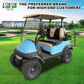 10L0L two-tone seat cover enhances Club Car Precedent interior style