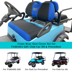 10L0L two-tone seat cover design boosts golf cart appearance