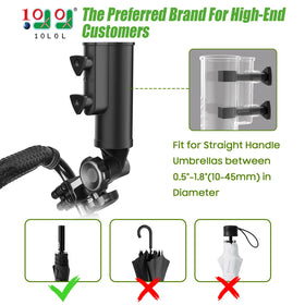 10L0L fixed-knobs close-up—secure grip on straight umbrella handles.