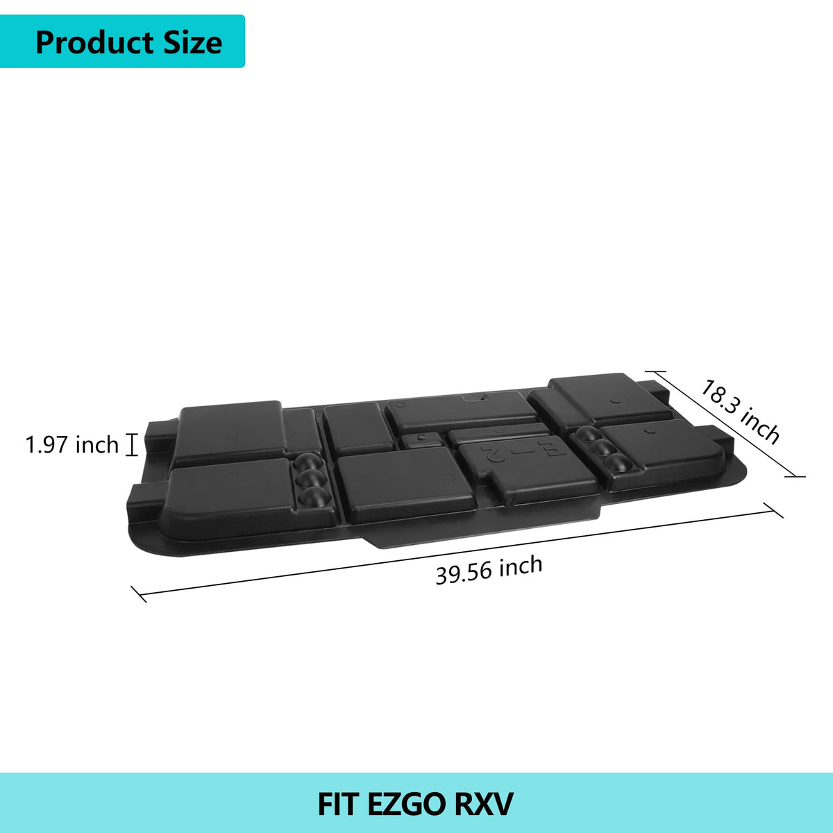 10L0L under-seat storage tray in seat assembly for EZGO carts installation.