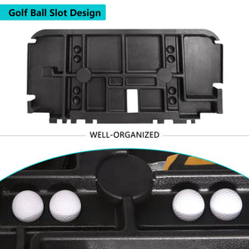 Open compartment view of the under-seat storage tray for easy access.