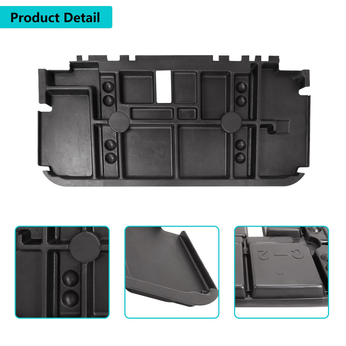 Tray organized with essentials like towel, phone, and small tools.