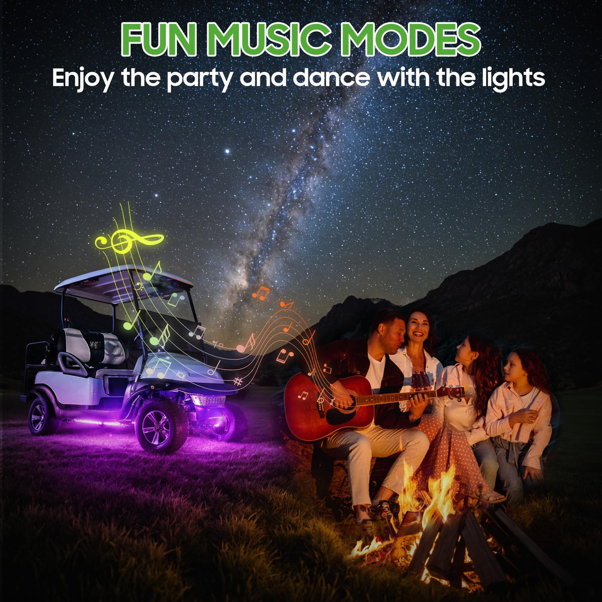 10L0L underbody light kit golf cart; strip right adds style and safety