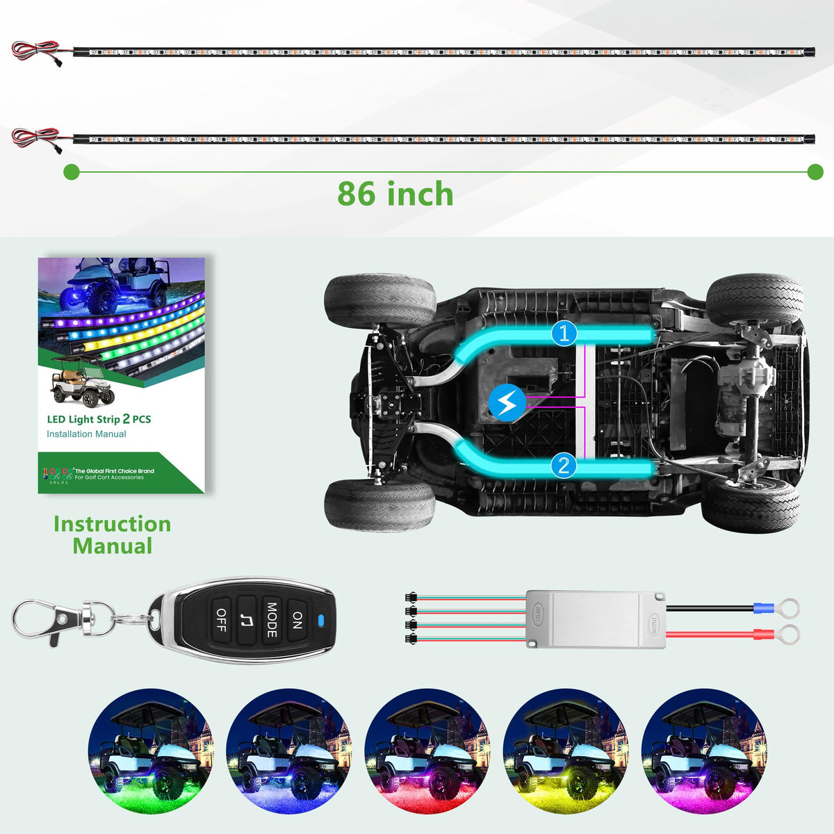 10L0L underbody light kit wireless remote enables quick mode changes