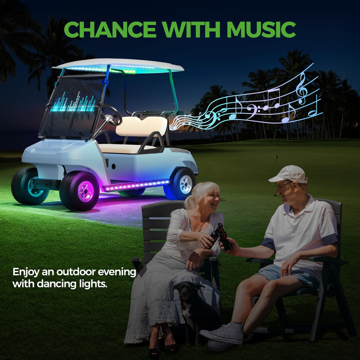 10L0L underglow kit music sync mode links lights to music rhythm