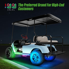 10L0L underglow kit on Yamaha cart boosts visibility and style