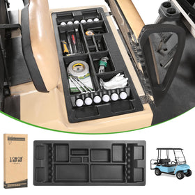 10L0L underseat storage tray installed on Club Car DS for tidy storage on the go