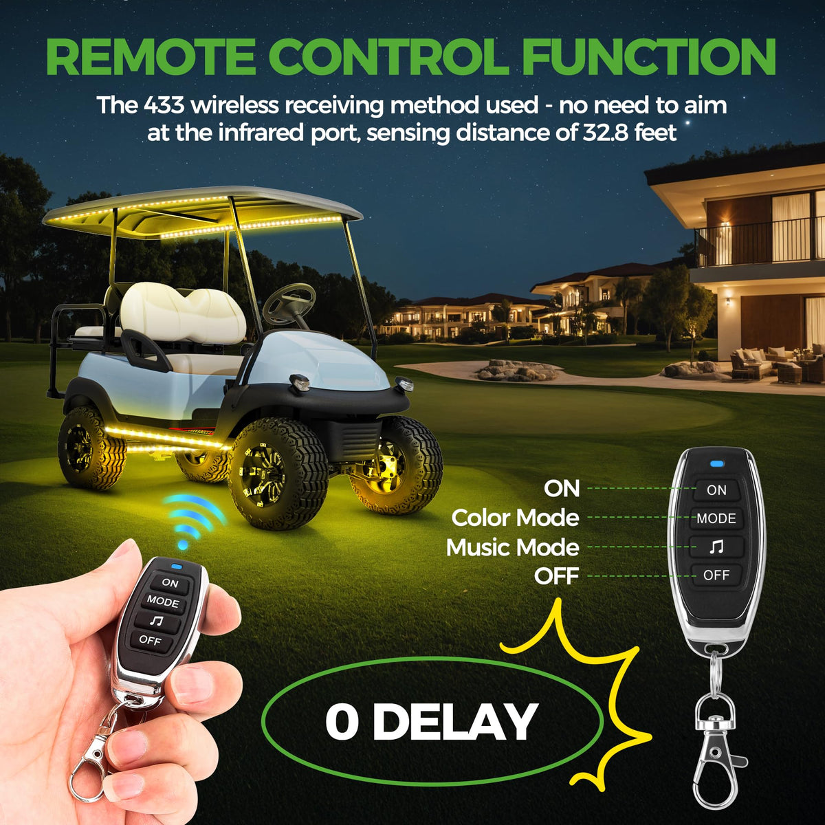 Universal 12V-80V input supports many golf cart batteries without a converter