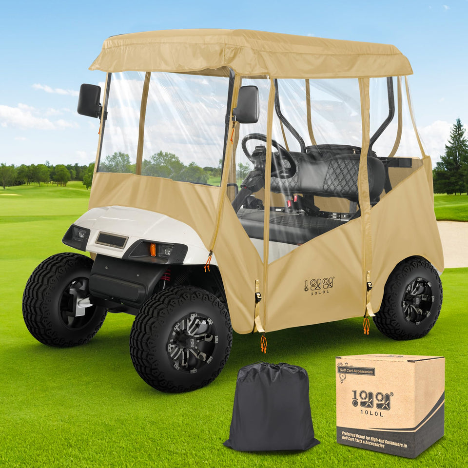 10L0L universal enclosure cover in rain keeps the cart dry