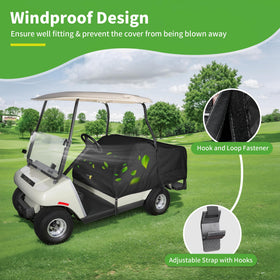 10L0L universal-fit cover shown on a 4-passenger golf cart