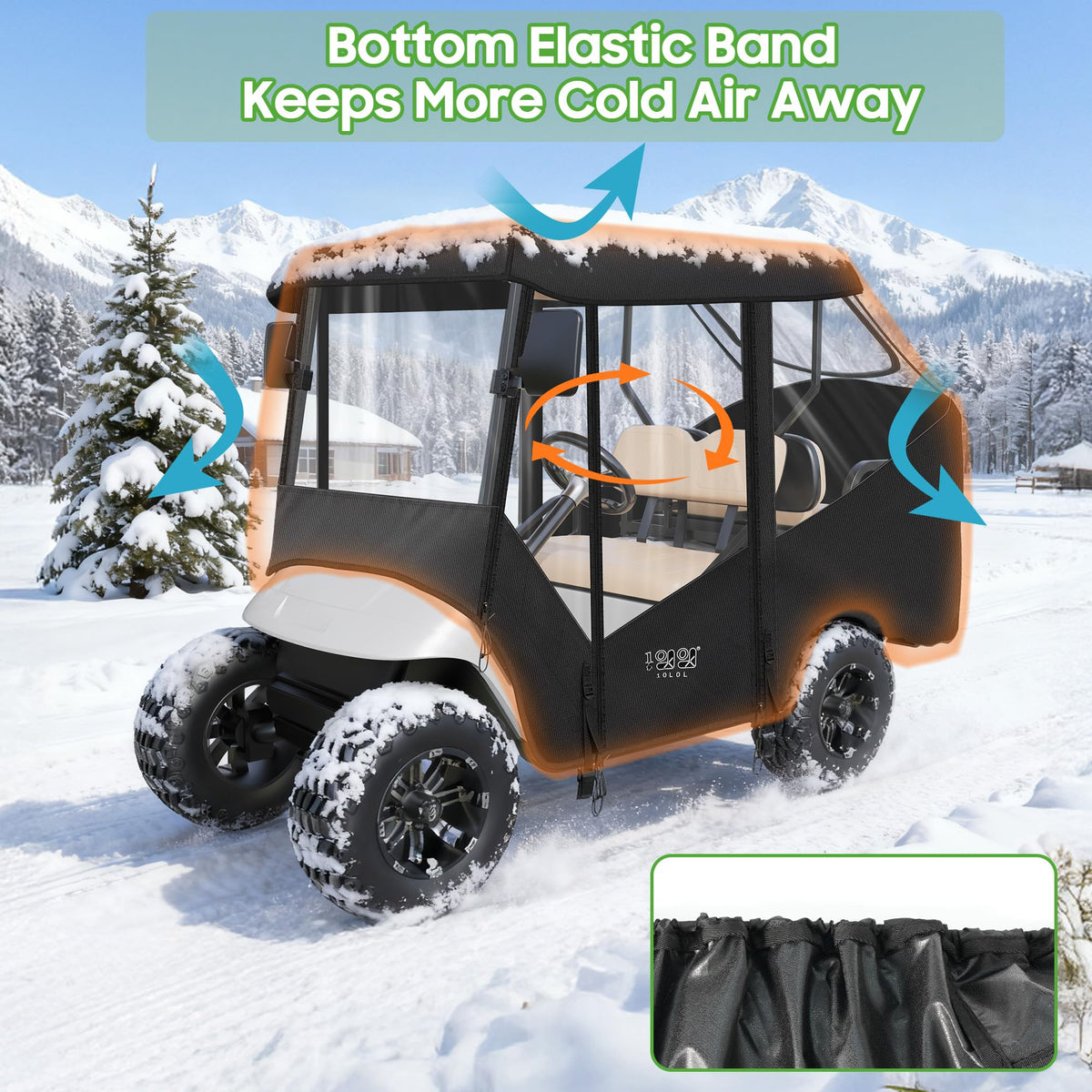 10L0L universal-fit enclosure works with EZGO TXT RXV and Club Car DS models.