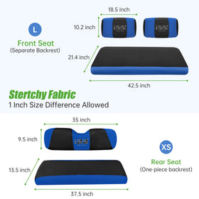 Universal fitment illustration showing compatibility with multiple golf cart models