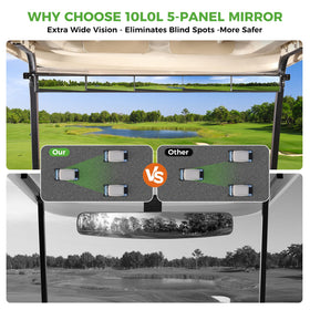 10L0L universal golf cart mirror multi-panel glass for panoramic view