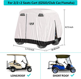 10L0L universal golf cart cover fabric close-up emphasizes 420D waterproof material.