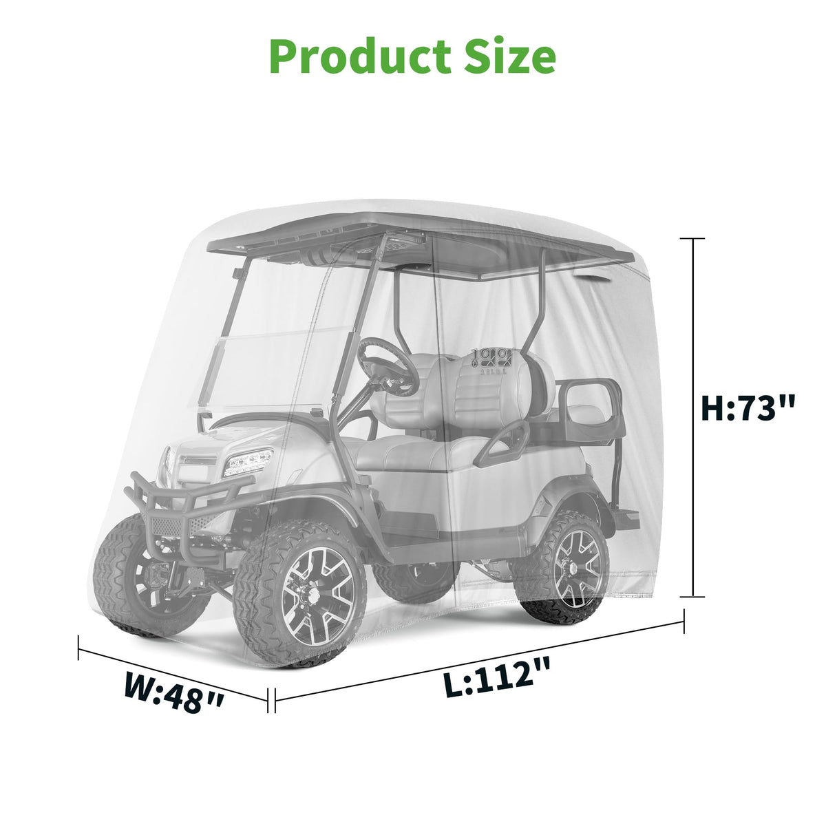 Universal fit for EZGO, Club Car, Yamaha golf carts with easy access zippers