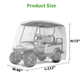 Universal fit for EZGO, Club Car, Yamaha golf carts with easy access zippers