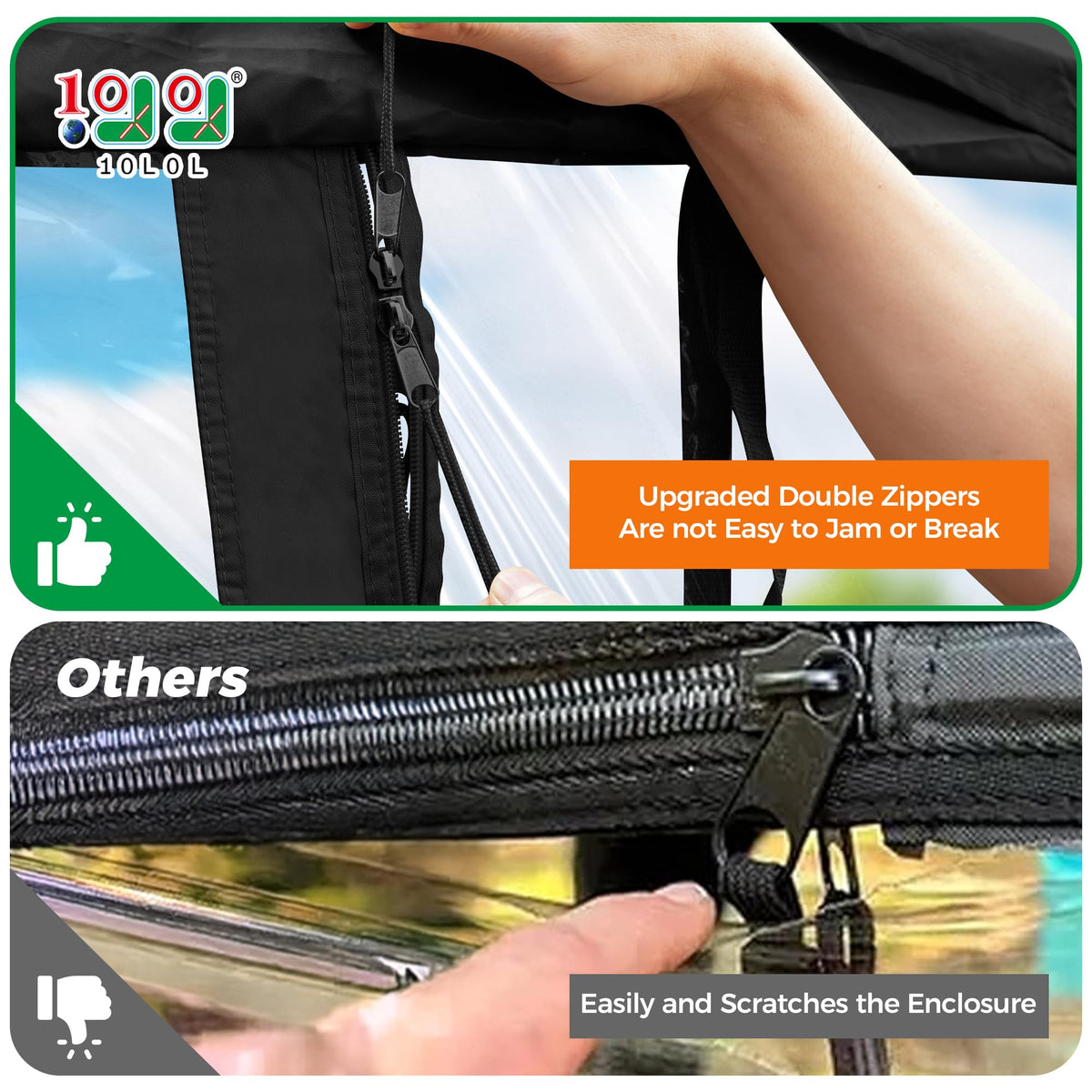 10L0L 420D Oxford fabric delivers robust waterproof protection