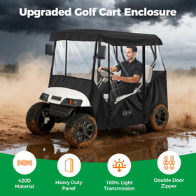10L0L enclosure with 61-inch roof stays snug on the cart