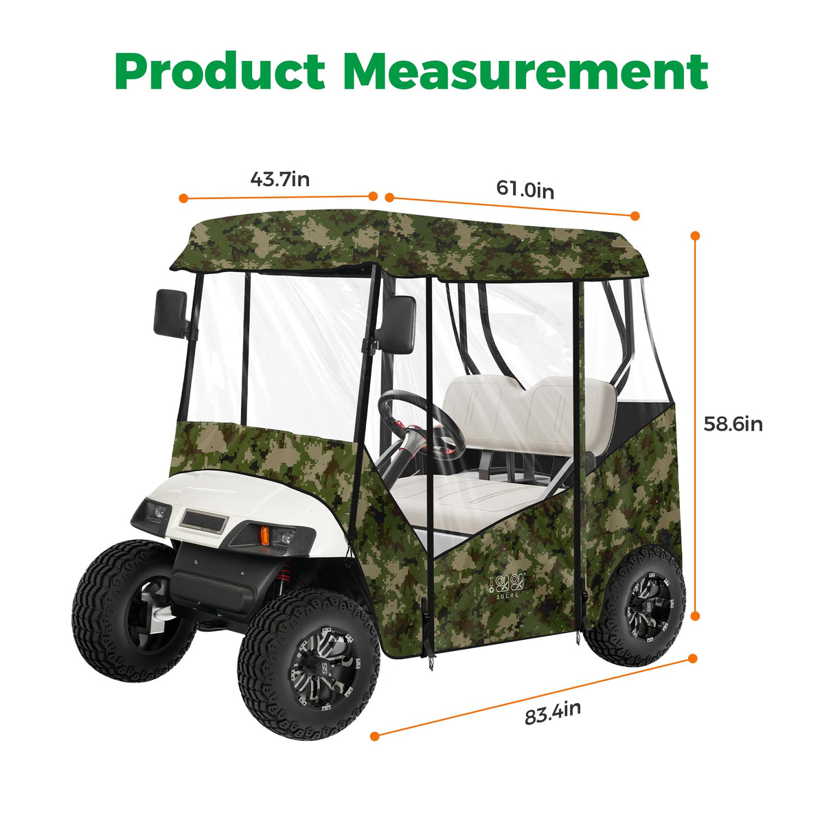 10L0L universal golf cart enclosure fits EZGO TXT and Club Car models.