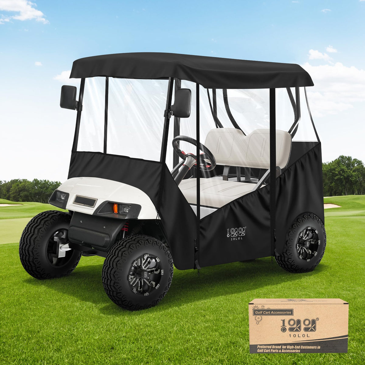 10L0L universal enclosure fits EZGO TXT for weather protection