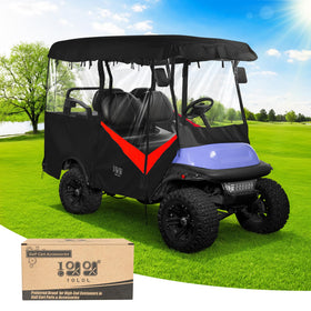 10L0L universal enclosure front view with four-passenger fit and weather protection.
