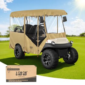 10L0L universal golf cart enclosure front view showing weatherproof protection