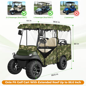 10L0L transparent PVC window offers 180-degree visibility and glare reduction in rain.
