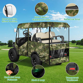 10L0L green enclosure rolls up from all sides for easy access and ventilation.