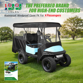 10L0L universal golf cart enclosure side view with reinforced zipper detail for durable weather sealing