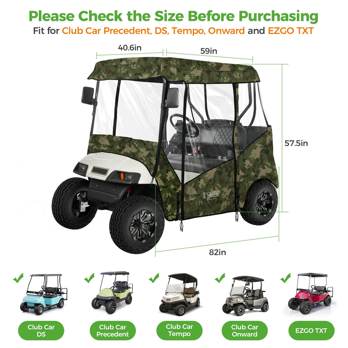 Storage bag included with 10L0L golf cart enclosure for safekeeping