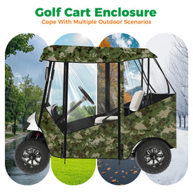 10L0L universal golf cart enclosure Velcro four-position fasteners ensure secure fit.