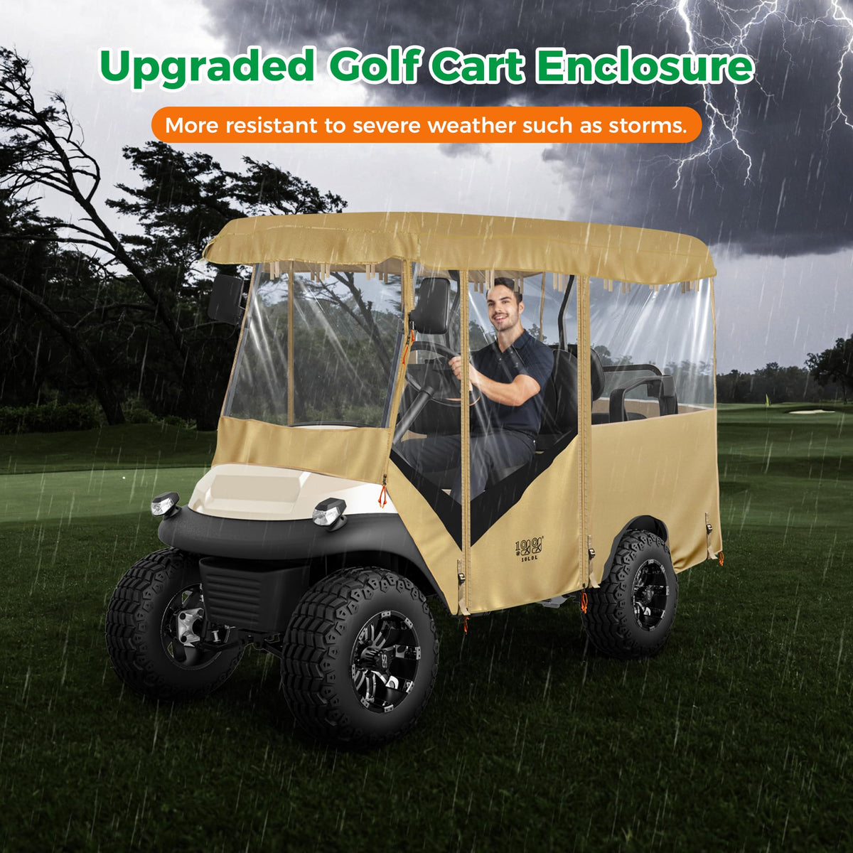 10L0L waterproof 600D fabric protects carts during rain and snow