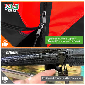 10L0L zipper-detail highlights reinforced zipper flap for durability.