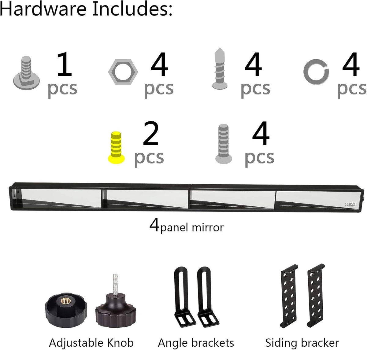 10L0L durable four-panel mirror backing minimizes vibration.