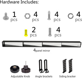 10L0L durable four-panel mirror backing minimizes vibration.