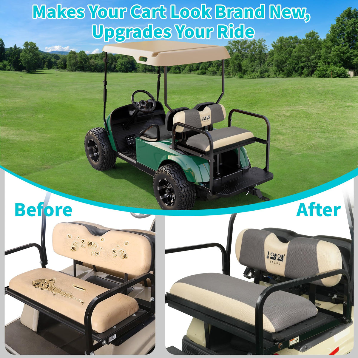 10L0L universal rear seat cover two-tone design for refreshed interior.