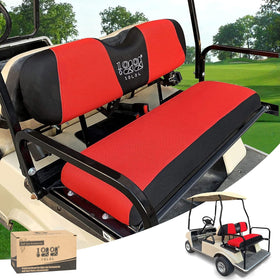 10L0L universal golf cart rear seat cover protects seat from wear.