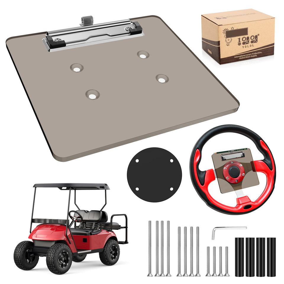 10L0L universal golf cart scorecard holder with pencil compartment secures cards on the wheel during play