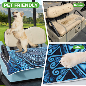 10L0L golf cart seat blanket, UV protection to preserve vinyl.